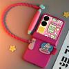 Z Flip7 Case with Stylus Cartoon 3D Phone Cases for Samsung Galaxy Z Flip7 ZFlip6 ZFlip5 ZFlip4 ZFlip3 /Xiaomi Mix Flip Cases with Strap Lanyard