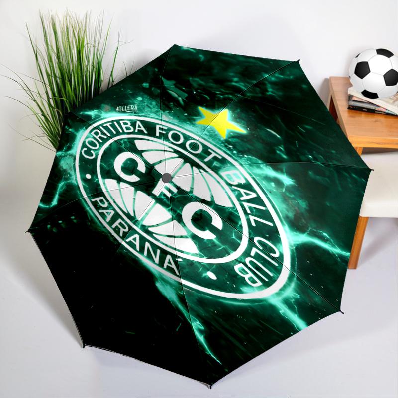 Cori-tiba Football Club Crest Printed Automatic Umbrella, 8-Frame for Travel, camping, Casual Umbrella, Essential Gift for for family and friends