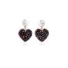 E360 Black Austrian Pearl Crystal Earrings (Rose Gold)