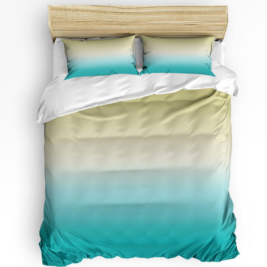 Градиентный серо-голубой пододеяльник, комплект постельного белья для кровати, домашний текстиль, пододеяльник, наволочки, комплект постельного белья для спальни, двуспальный комплект постельного белья, без простыни
