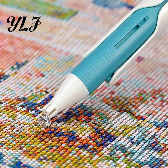 Faux Diamond Art Pen Auto Bead Dispenser Pen, Wax Free Picker Tool for Round Diamonds DIY Crafts