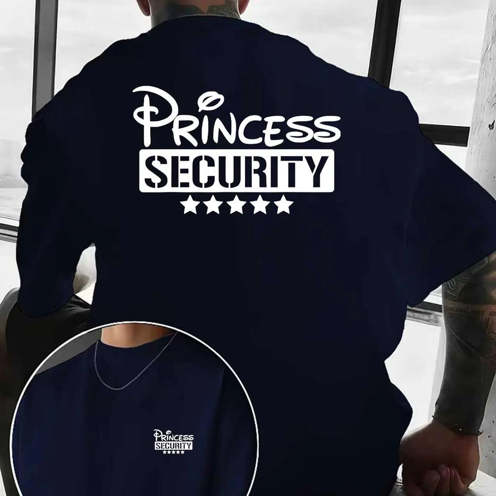 Summer Casual Unisexs Tshirt Princess Bodyguard Print On The Front And Back Theme Park Style 100 Cotton Top