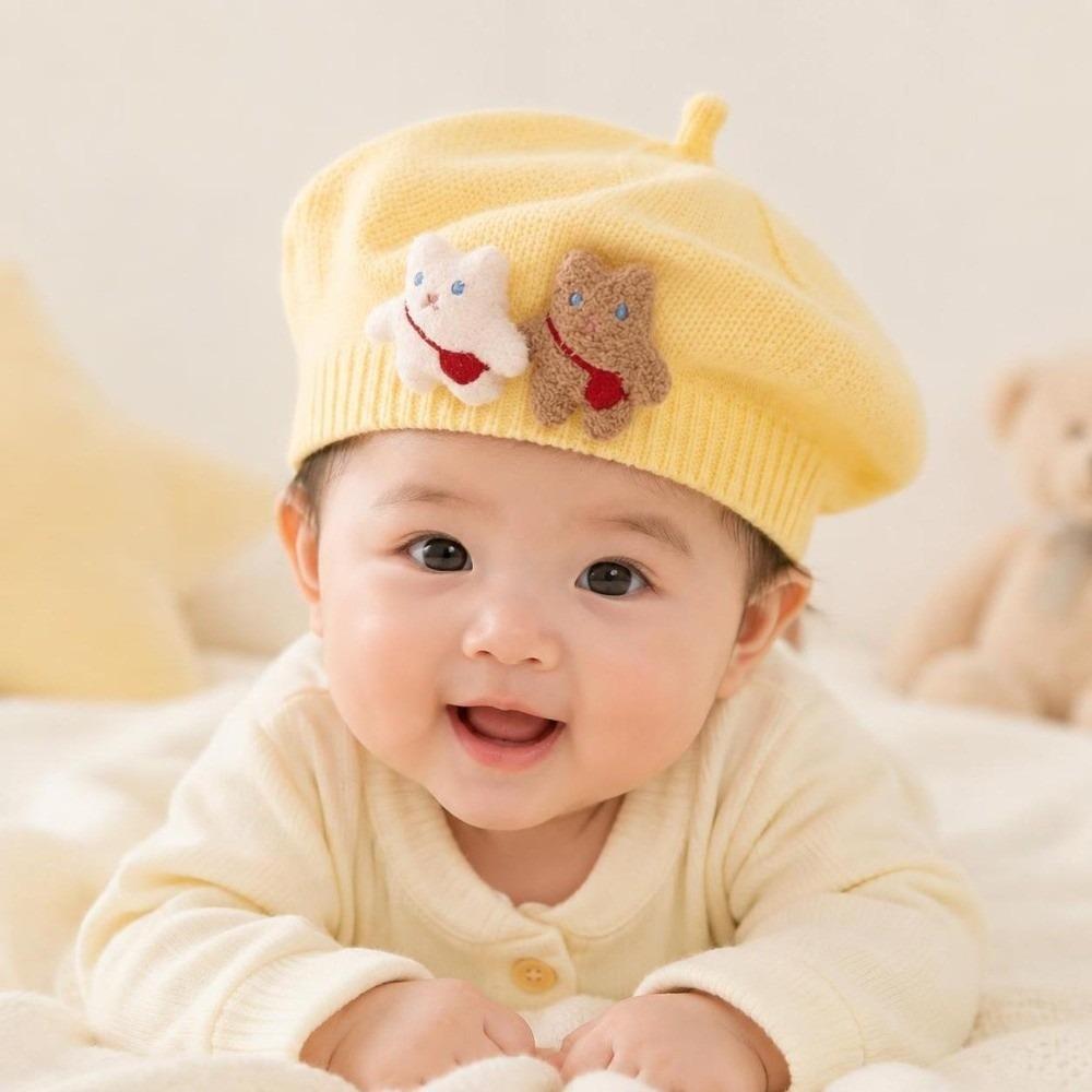Soft Kids Beret Cartoon Boys Hat Cute Girls Beret Autumn Winter