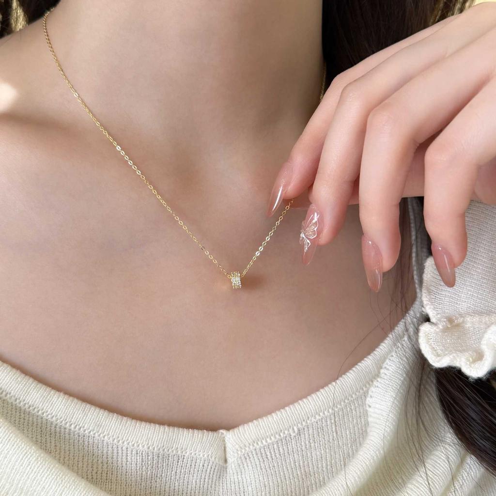 Transport Bead Necklace, Sparkling Pendant, Exquisite and Versatile, Light Luxury, Lulu Tong Collarbone Chain
