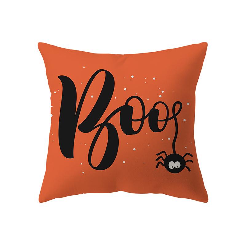 Happy Halloween Horror Pumpkin Spider Print Pattern Cushion Cover Home Living Room Sofa Decoration Square Pillow Pillow Cover