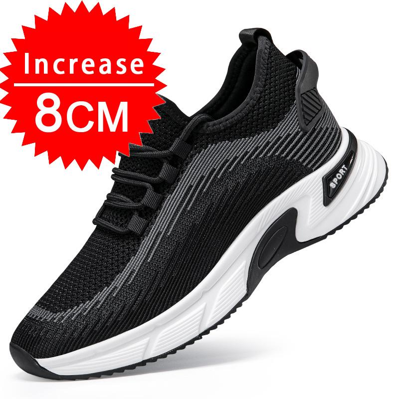 Летние мужские кроссовки 8 см, увеличивающие рост, скрытая обувь для мужчин, 6 см, повседневная спортивная обувь, увеличивающая рост, теннисные туфли для мужчин