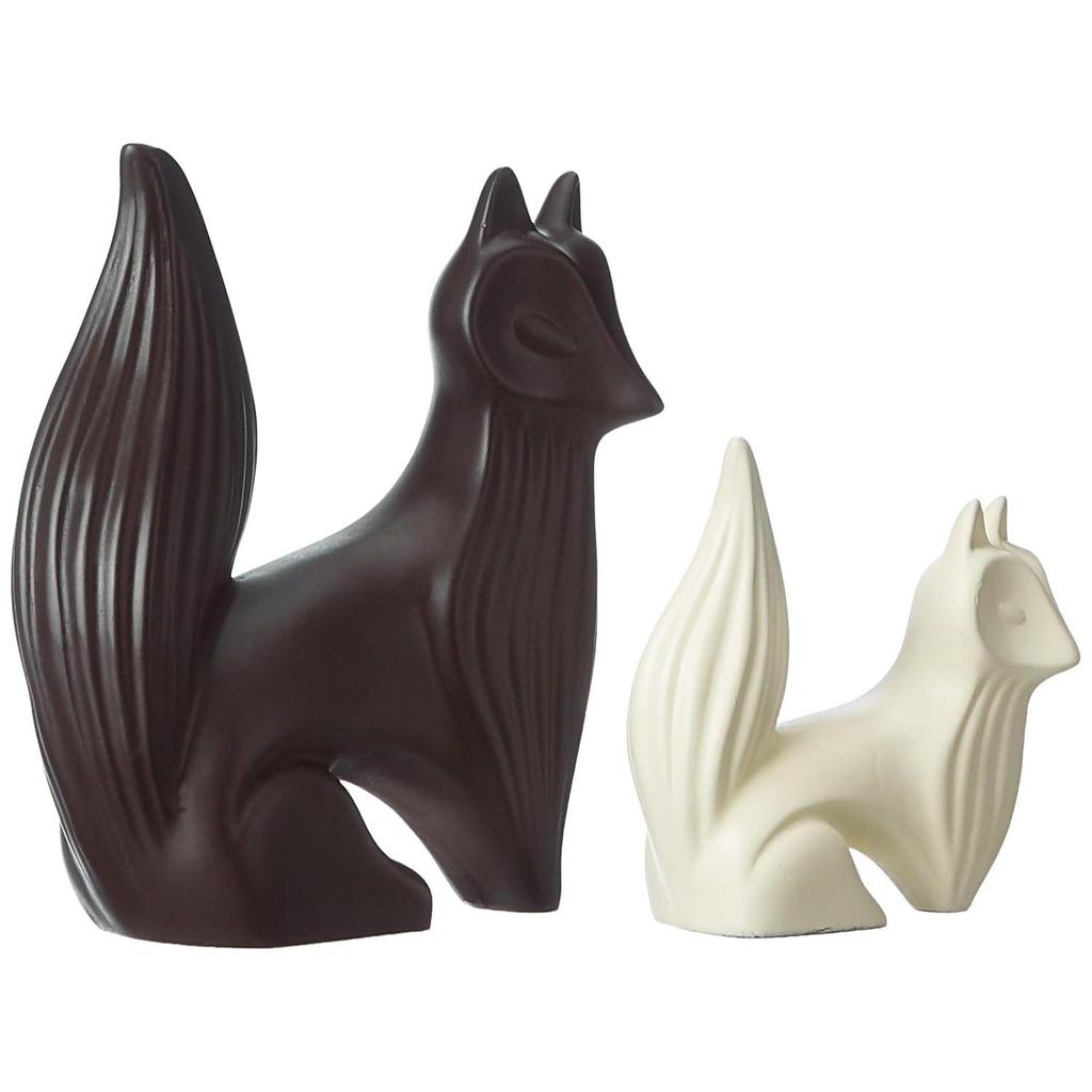 Статуэтки мудрых лис для домашнего декора | Фигурка из смолы - (Набор из 2 штук, разноцветный)