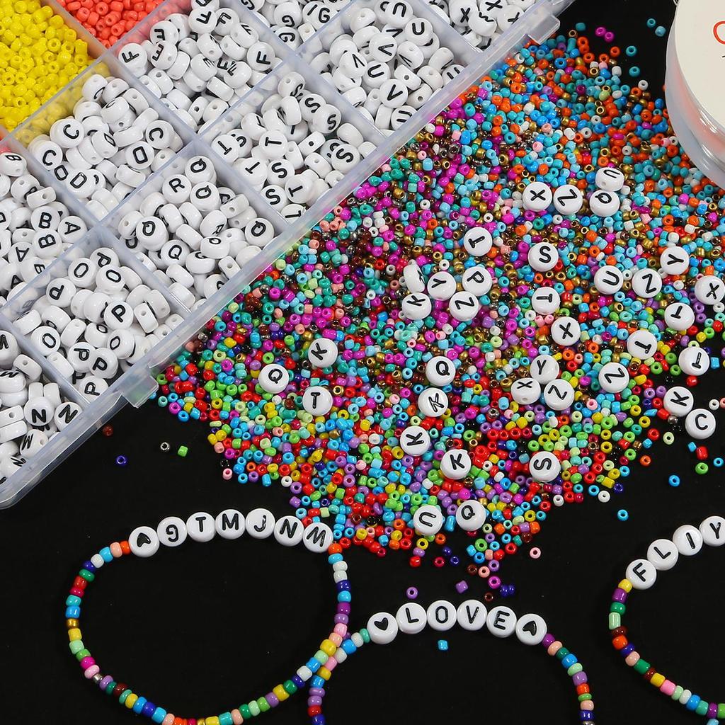 1 компл./кор. 5000 шт. акриловые бусины с буквами бисер для DIY аксессуары для изготовления ювелирных изделий