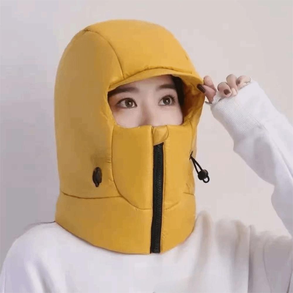 Solid Color Winter Cycling Warm Hat Thickened Pullover Cap Ear Protect Cap  Women