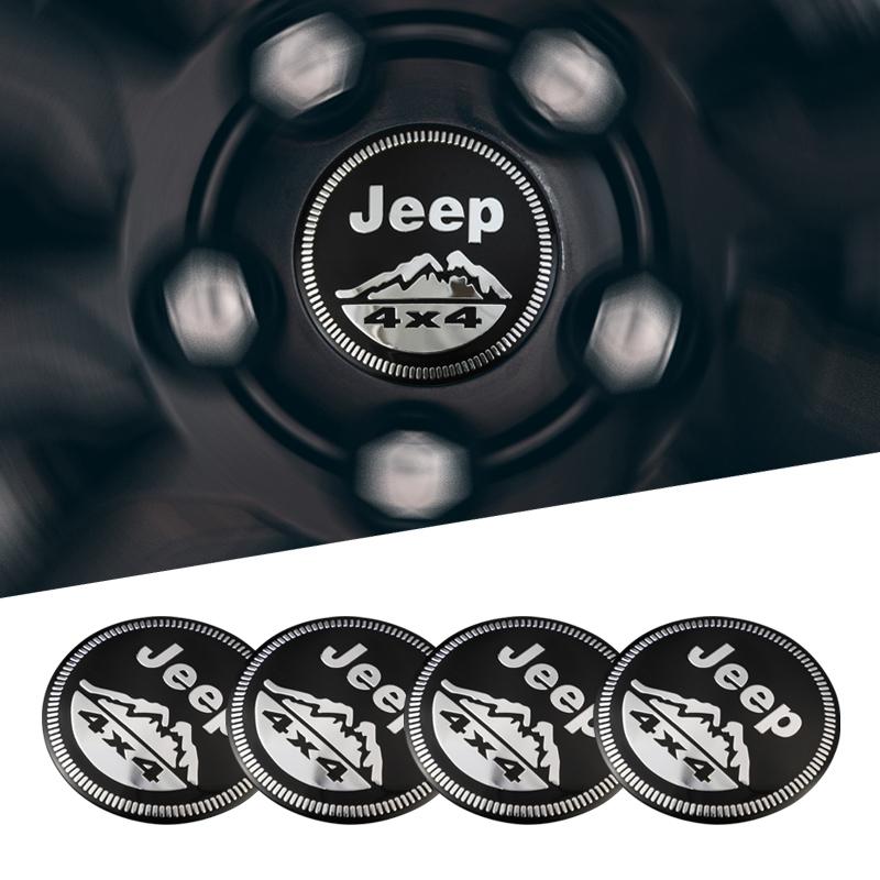 4Pcs 56mm Car Emblem Auto Wheel Center Hub Caps Decal Accessories For Jeep Wrangler Renegade Compass Grand Cherokee Patriot