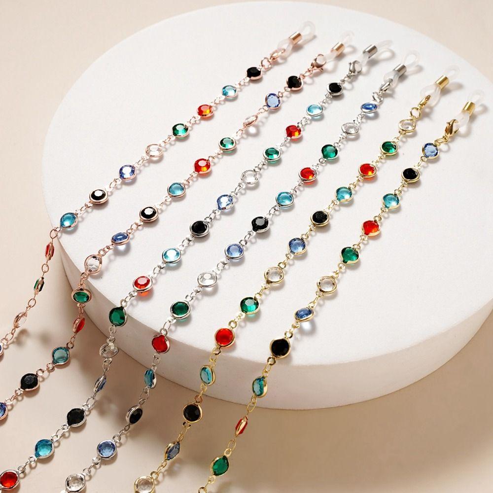 Ремешок для очков со стразами Металлическая цепочка для очков Цепочки для солнцезащитных очков Цепочка для маски Шнурок для очков