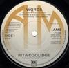 7inch Record RITA COOLIDGE - Words AMS7330 A&M Records 1978 UK Rock Used