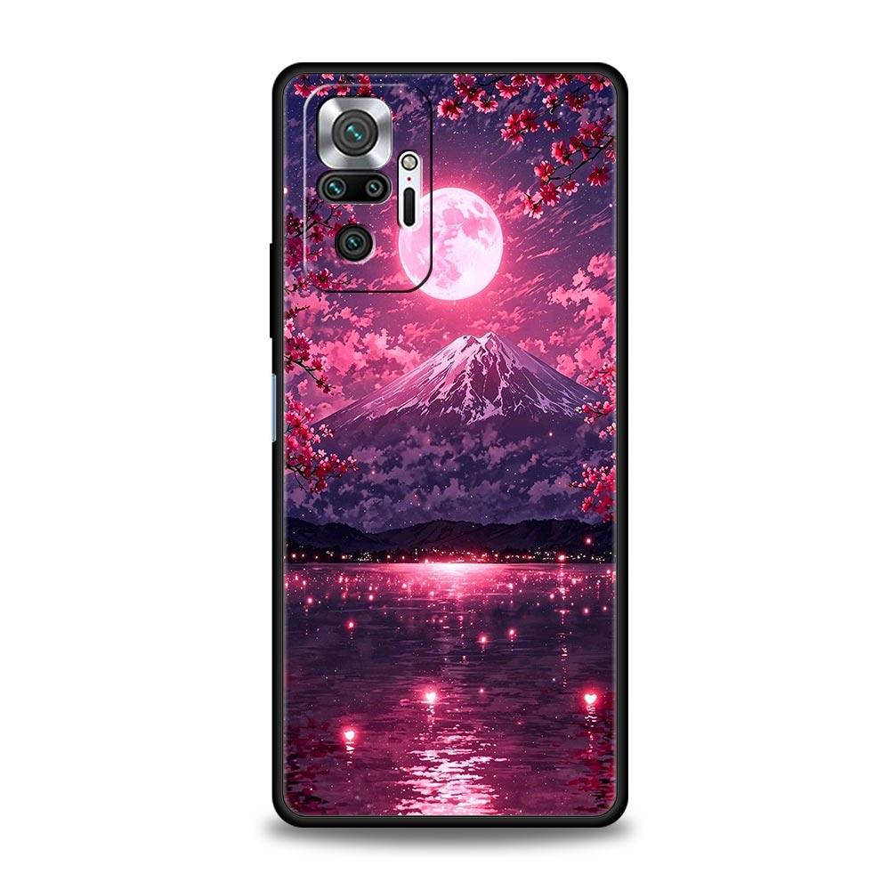 Pink Sunset Mountain Phone Case Cover for Redmi 14C 10C Note 15 14 13 12 10 11 K40 Pro Plus 5G Soft TPU Shockproof Shell Fundas