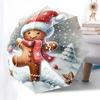 Gingerbread Man Themed Travel Umbrella-8 Ribs Automatic Opening and Closing, Portable Folding Design, Compact and Stylish Umbrella Suitable
