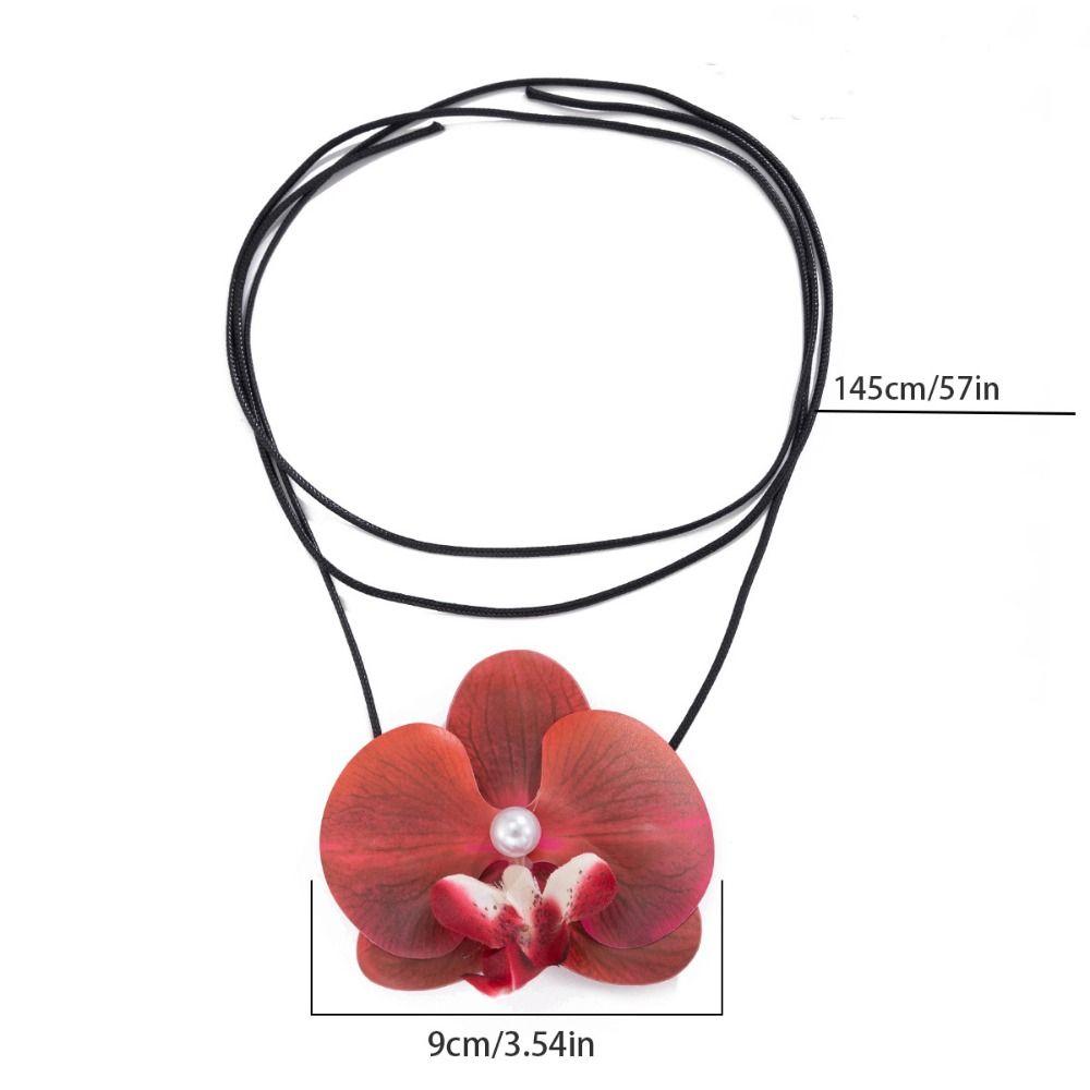 Colorful Phalaenopsis Flower Necklace Lace Up Korean Style Choker  Party