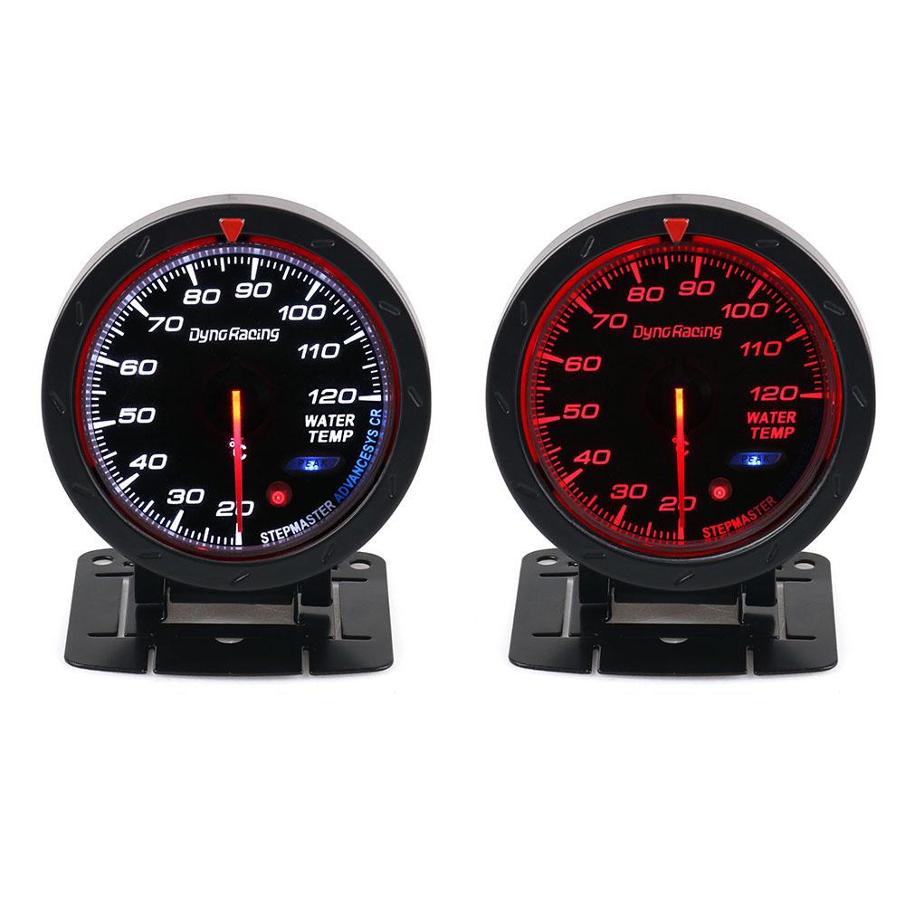 Dynoracing 60MM Car Water Temperature Gauge 20--120 Celsius Water Temp Meter Red & White Lighting Car Gauge With Sensor