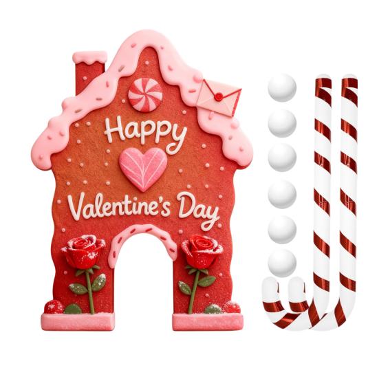 Набор для игры в гольф «Пряничный леденец» на День святого Валентина, поле для мини-гольфа с клюшкой и 6 мячами для веселья на семейной вечеринке в помещении, дома, в офисе