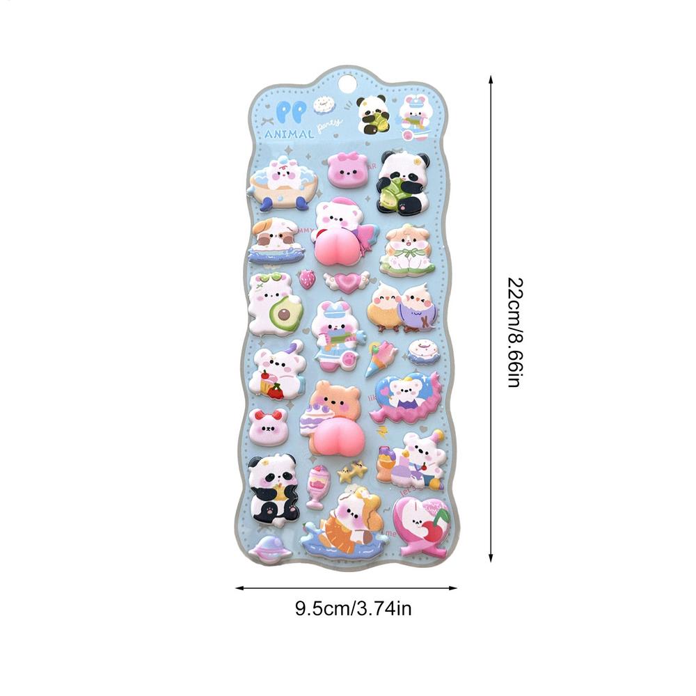 Phone Case Stickers Kids 3D Stickers Self-adhesive Animal Cute Toys Bear Craft Toys For Diary Scrapbook Pencil Case Tablet Etc