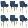 Dining Chairs 6 Pcs Fabric Blue 56.5 X 50 X 87.5 Cm
