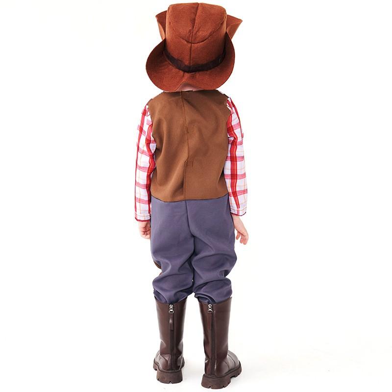 Kids Western Cowboy Print Romper Costume Halloween Party Stage Performance Dance Outfit