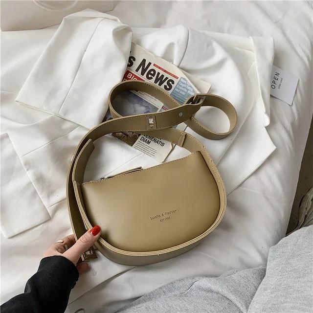 Дизайнерский бренд, регулируемый широкий ремень, женские кошельки и сумки для женщин, полукруглые сумки через плечо через седло для женщин