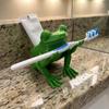 Plastic Frog Glasses Holder Green Toothbrush Stand Frog Shaped Toothbrush Holder  for Living Room
