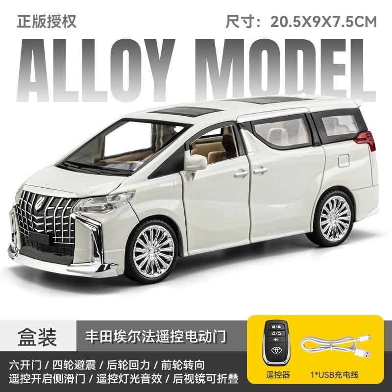 1:24 Vellfire Alphard Сплав MPV Модель Игрушечная Машина Металл Литье под Давлением Двери Открываются Звук Свет Бизнес-Машины Модели Детское Хобби Украшения