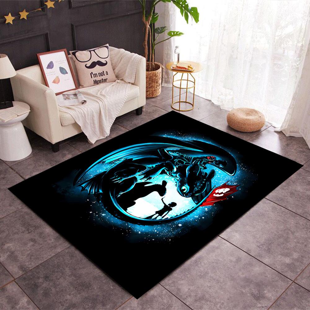 Dragons And Heroes Adventure Themed Anti-Slip Rugs - Polyester Home Decor, Suitable for Bedrooms, Living Rooms, Doorways, Studios, and Decorations