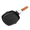 Frying Pan Folding Non Stick Portable Anti Scald Wooden Handle Steak Pan for Cooking Camping Dining