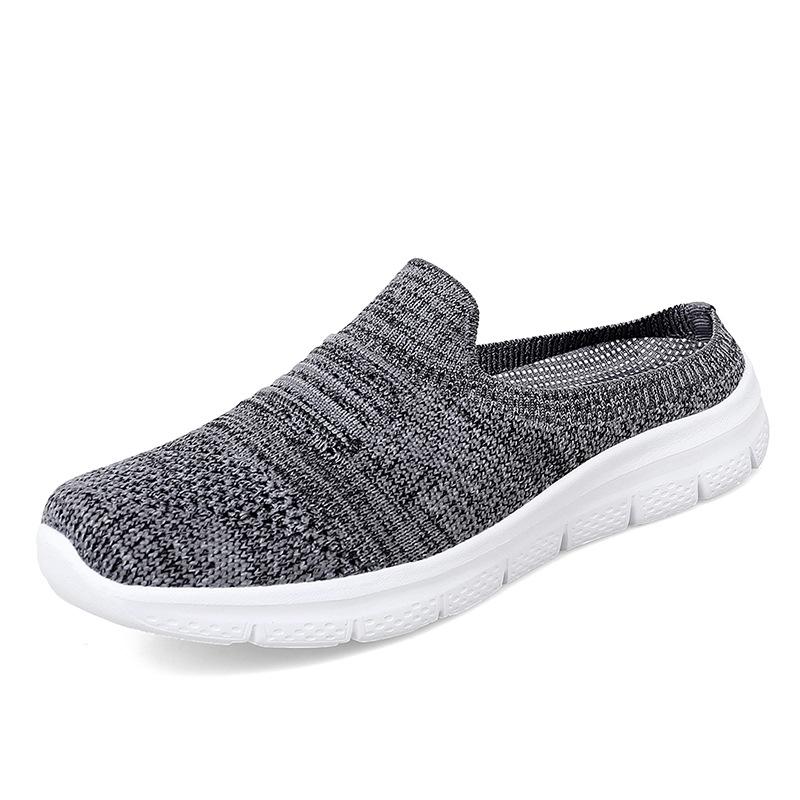 Женские мюли-слипоны вязаные дышащие удобные повседневные туфли легкие нескользящие тапочки