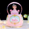 Cute Glowing Eight-tone Music Box Cherry Blossom Tree Rotating Crystal Ball Desk Decoration Gift Pink Bunny