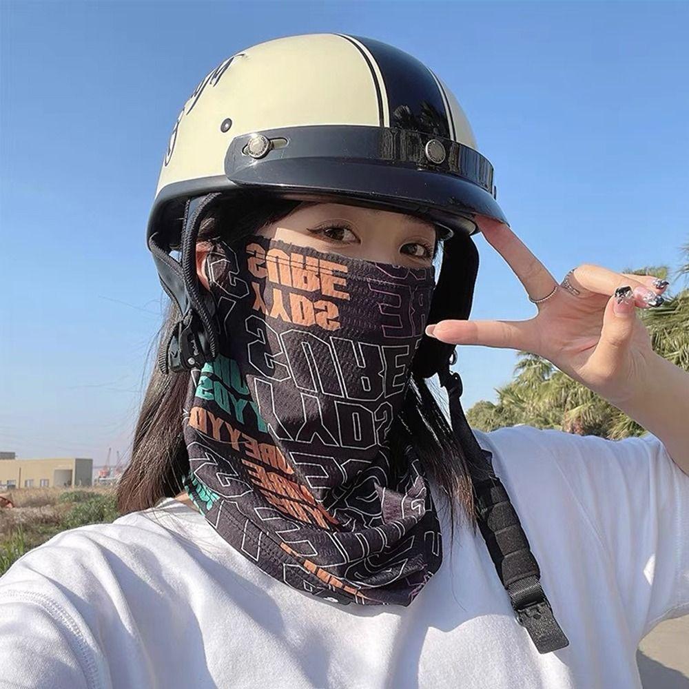 Anti-UV Face Cover Mask Thin Sleeves Sunscreen Sleeves Sports Half Face Cover Women's