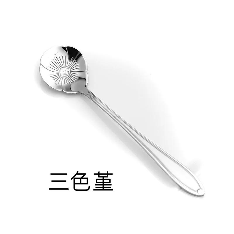 Цветочный набор ложек Маленькая чайная ложка Кофейная ложка Милая десертная ложка для мороженого Серебряная золотая ложка из нержавеющей стали для кофе и чая