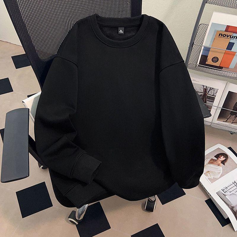 Унисекс толстовка из флиса 450 г, оверсайз, с длинным рукавом, круглым вырезом, идеально подходит для осени и зимы