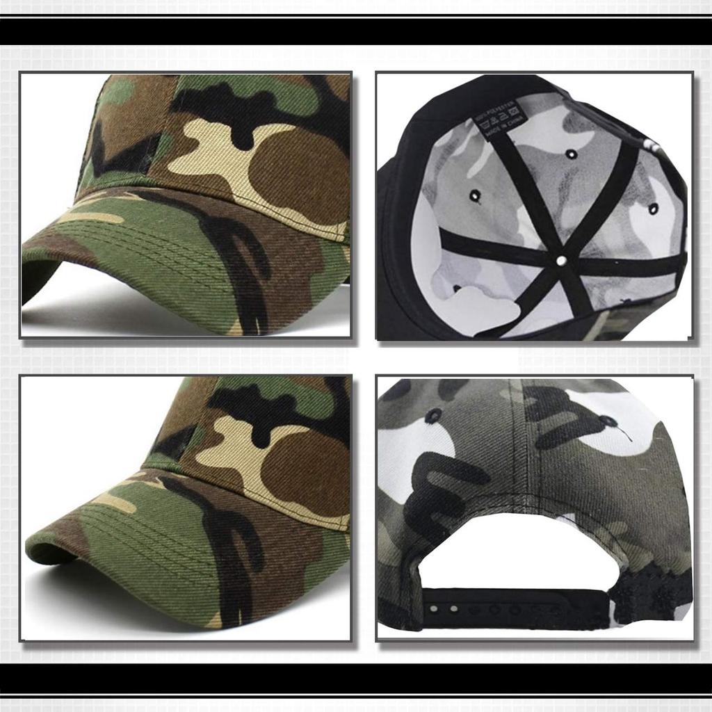 WHITE FANG Hat Cap Camouflage Military Stylish Camo Casual Outdoor CA276 Camouflage Men's (01 Gray)