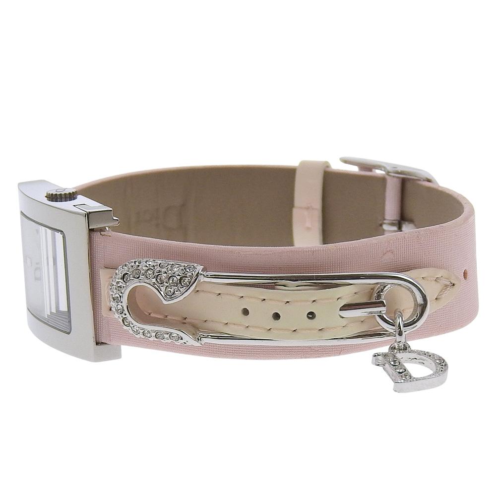 Dior Maris Watches D78-109 Белый перламутровый циферблат Нержавеющая сталь/кожа Кварцевый Аналоговый дисплей Женские Б/у