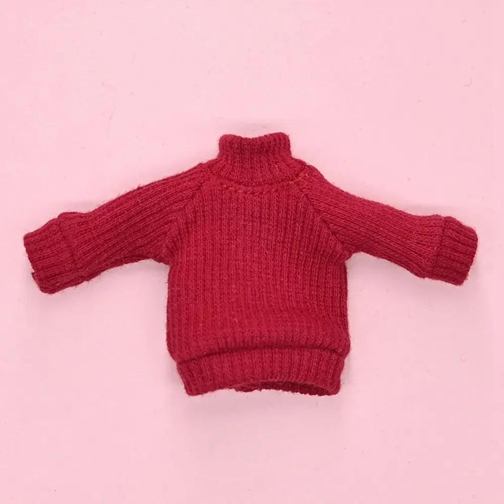 Одежда для кукол 1/12 Вязаный свитер с высоким воротником для кукол BJD 1/11 Аксессуары Модные топы для кукол ob11 Базовый пуловер