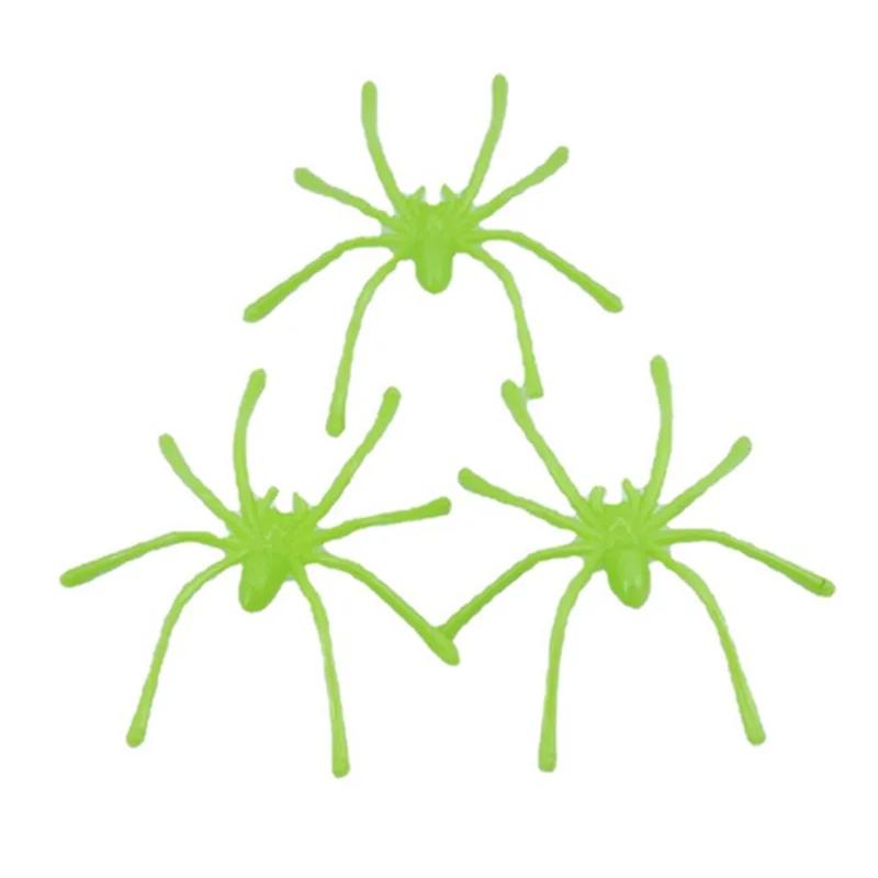 Паутина из хлопка с разноцветными маленькими паучками, аксессуар для украшения барной вечеринки на Хэллоуин, пауки с тонкими лапками