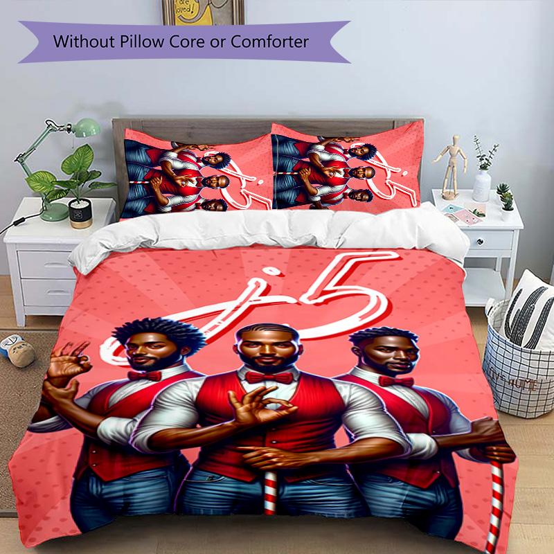 3pcs Delta Sigma Theta logo pattern bedding set duvet cover set includes duvet cover &pillowcases, perfect all season bedroom decoration & gift