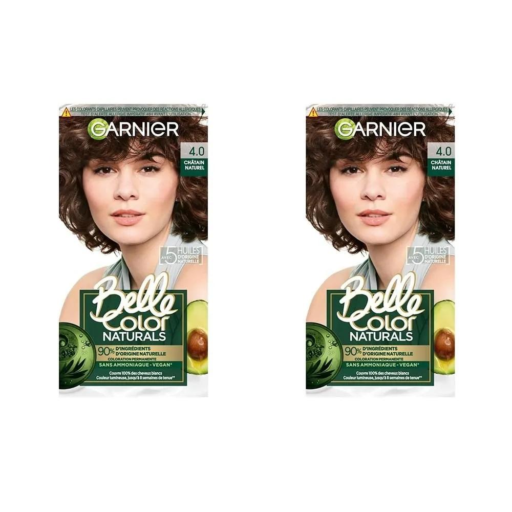 Garnier Belle Hair Color 2-Pack 4.0 Natural Brown Permanent Color Lightening 4.0 Natural Brown BELL