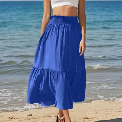 Женская повседневная и модная эластичная резинка на поясе с черной грибковой кромкой, однотонная юбка