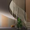 Modern LED Stair Long Chandelier Geometry Villa Duplex Pendant Lamps Luster Luxury Loft Living Room Hanging Light Fixture