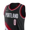Nike Футболка NBA Colorblock, Trail Blazers Damian Lillard No. 0 Мужские топы черные DB3328-010
