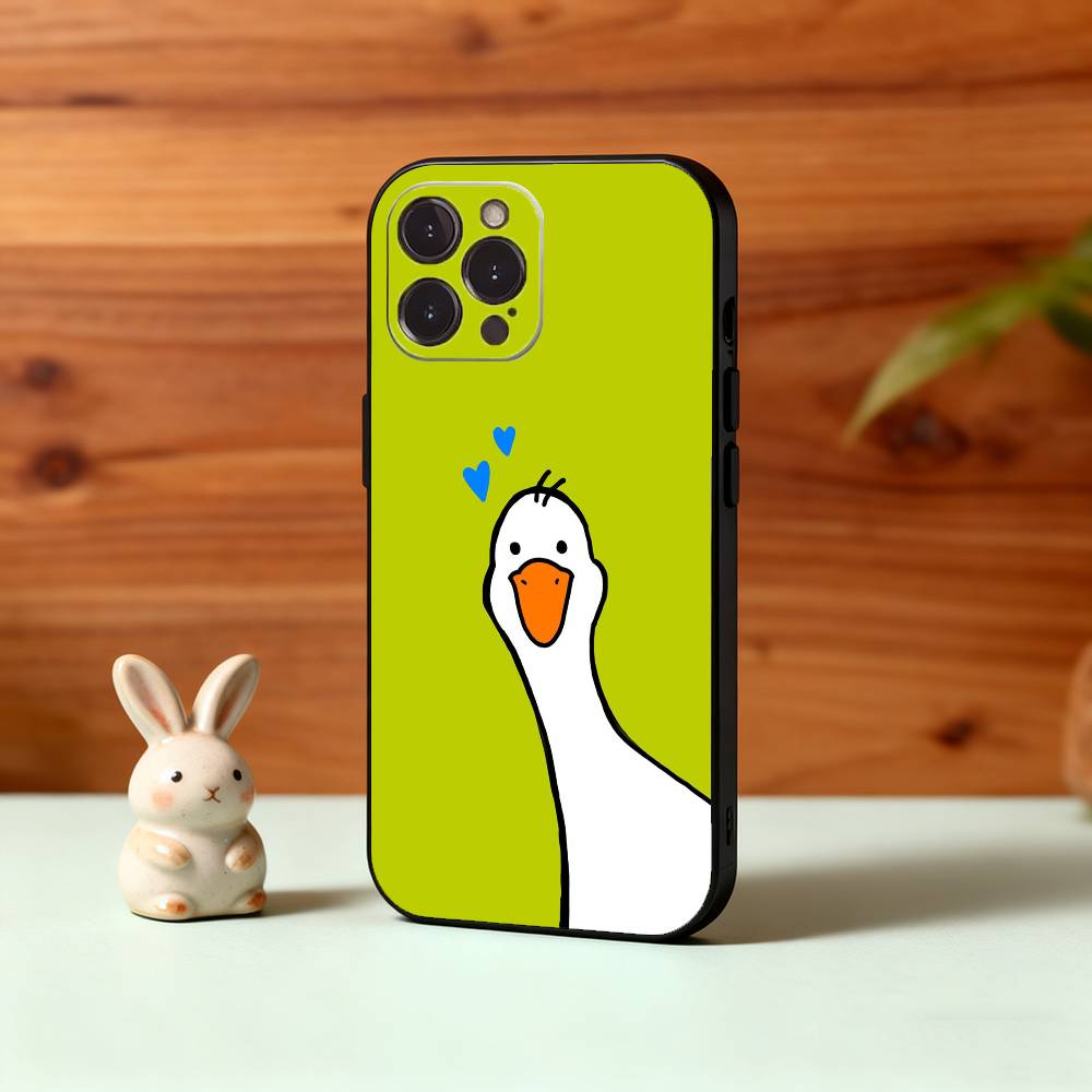 Забавный D-Duck D-Daily Чехол для телефона для iPhone17,16,15,14,13,12,Plus,Pro Max, 5G Другие Мягкий Черный Чехол