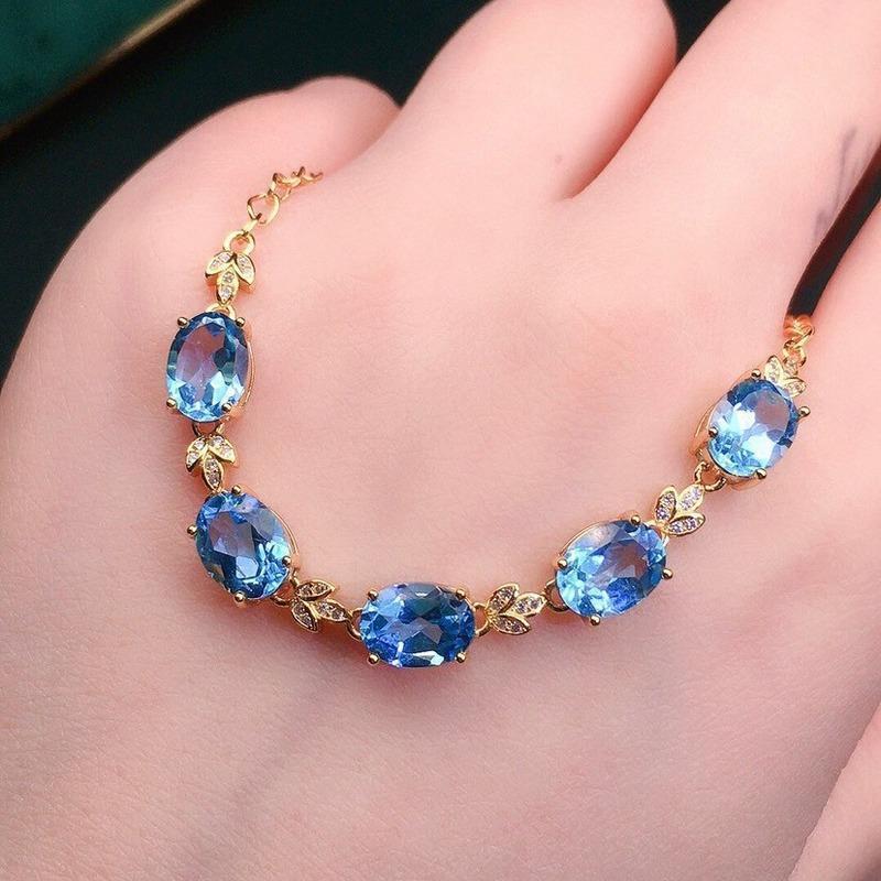 Sace Gems Браслет из медного сплава с синим цирконием – стильный и изысканный свадебный подарок для подруги