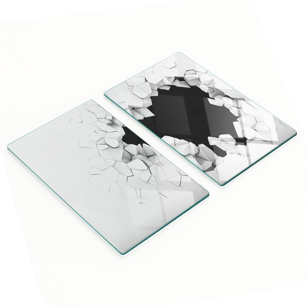 Decorative Glass Kitchen Chopping Boards Hole in the Wall 2x30x52 cm