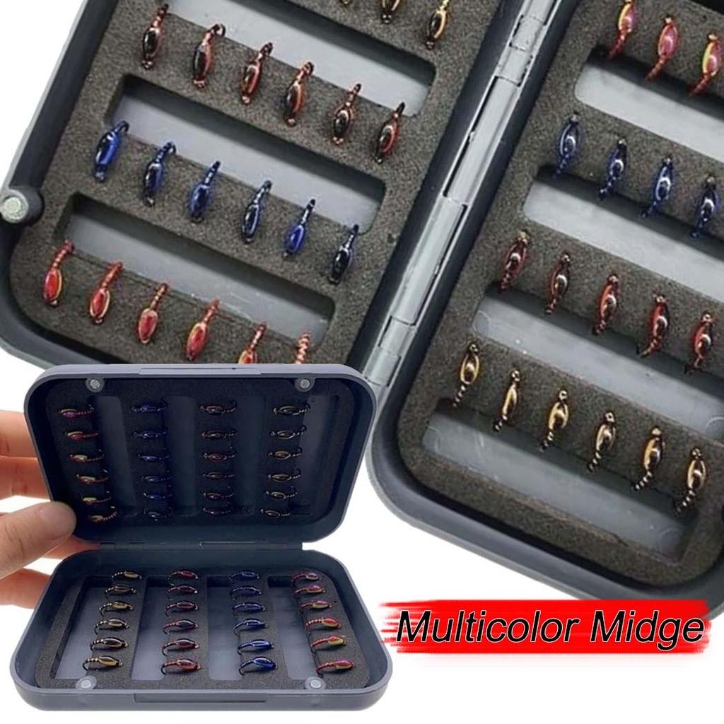 24 шт./кор. Ассорти из эпоксидной нимфы, мухи, мошки, форели, форели, наживка для ловли нахлыстом, искусственные приманки