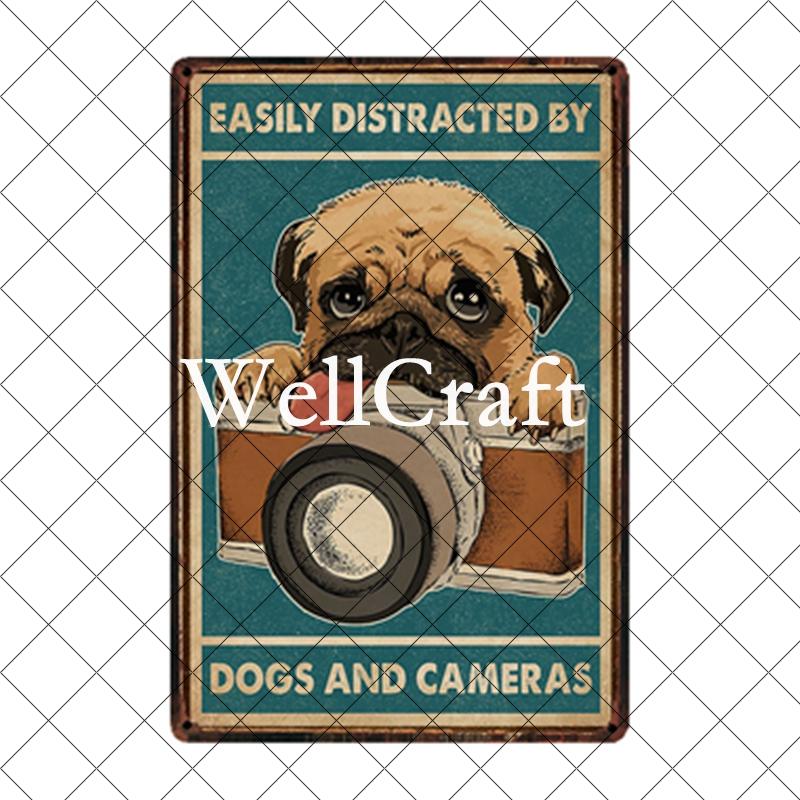 WellCraft Pet Friend Pug Boxer Dog Life Rules Tin Bath Soap Metal Signs Posters Vintage Wall Plaque Custom Pub Decor WX