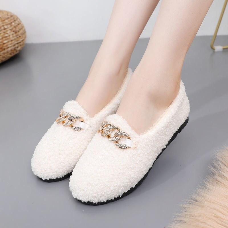 Flats Women 'S Shoes Winter Plush Thick Warm Beanie Cotton Shoes Women Casual Sneakers Ladies Loafers Female Sports Walking Shoe