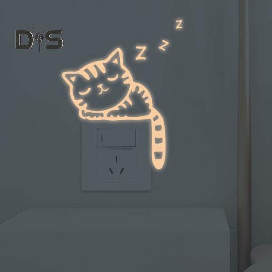 Простая в использовании наклейка с мультяшным переключателем, не выцветающая, уникальные настенные художественные наклейки, наклейка на переключатель